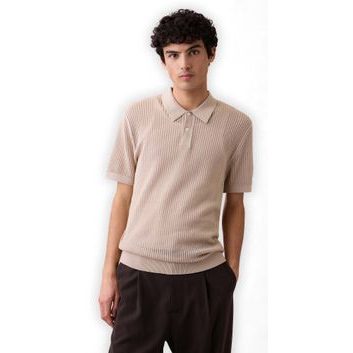 GAP 887946-02 Háčkované polo tričko Béžová
