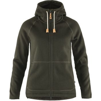 FJÄLLRÄVEN Övik Fleece Hoodie W Deep Forest