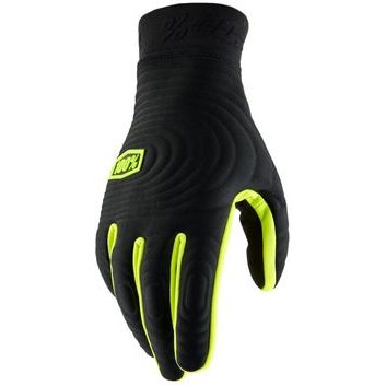 100% BRISKER XTREME Gloves Black/Fluo Yellow