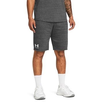 UNDER ARMOUR RIVAL TERRY SHORT, Castlerock Light Heather / Onyx White