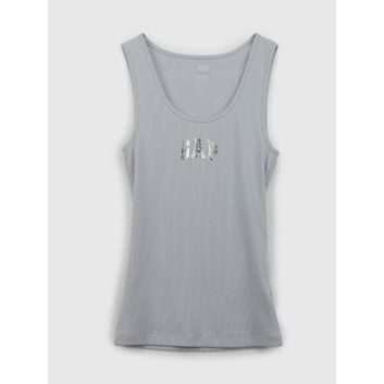 GAP 863200-04 Tílko s metalickým logem, Šedá