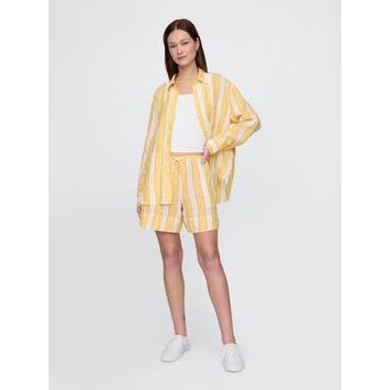 GAP 776458-00 Lněné kraťasy Žlutá