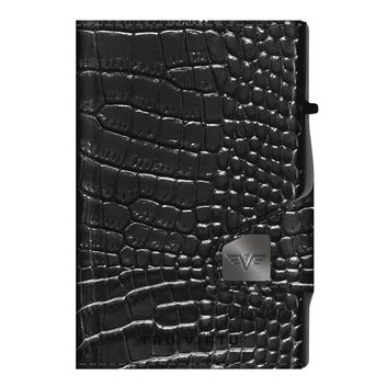 TRU VIRTU Twin Wallet Click & Slide - leath. Croco Black