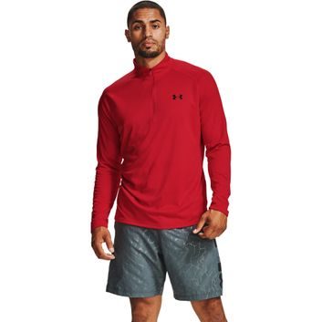 UNDER ARMOUR Tech 2.0 1/2 Zip, Red / Black