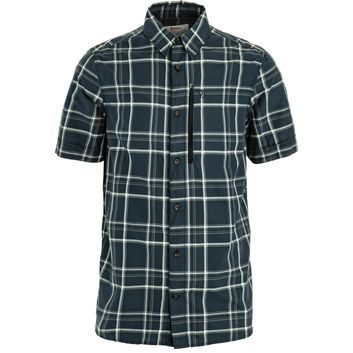 FJÄLLRÄVEN Abisko Hike Shirt SS M Dark Navy-Chalk White