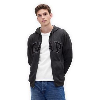 GAP 851516-32 Mikina na zip s logem Šedá