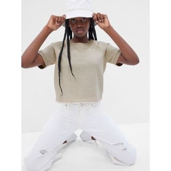 GAP 626677-00 Dětské tričko crop Béžová