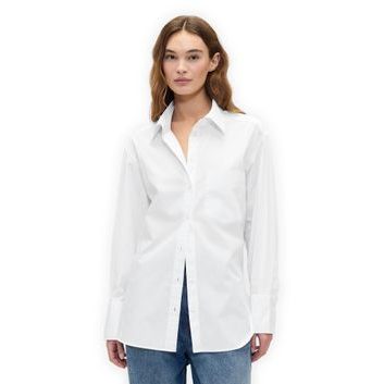 GAP 799379-00 Oversize popelínová košile s logem Big Shirt Bílá