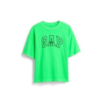 GAP Dětské oversize tričko Heavyweight Athletic Logo Zelená