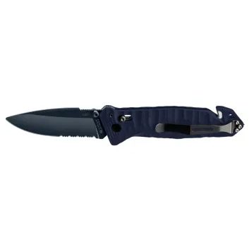 TB OUTDOOR CAC S200 FRENCH BLUE BLADE Textured G10 Blue Handle -Pouch - Fork Rounded Tip