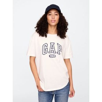 GAP 407990-04 Bavlněné tričko s logem Bílá
