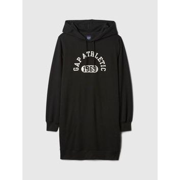 GAP Mikinové šaty s logem Černá