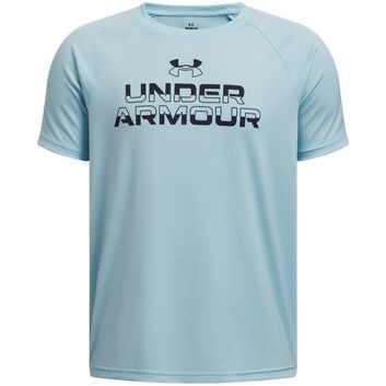 UNDER ARMOUR UA Tech Split Wordmark SS sv. modrá
