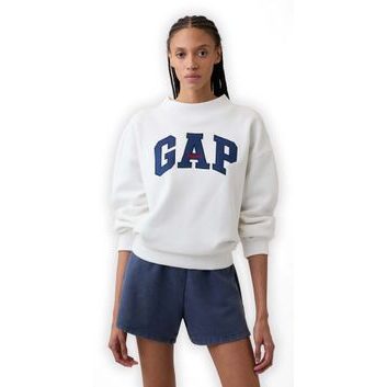 GAP 899028-01 Oversize mikina s logem Bílá