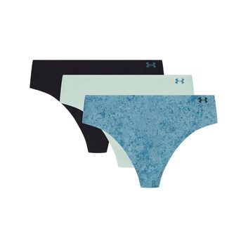 UNDER ARMOUR Ua Pure Stretch No Show Thong -Print - 3pk ENAMEL BLUE