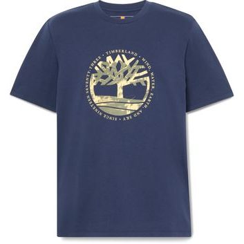 TIMBERLAND Tree Logo Lake House Graphic Tee Peacoat