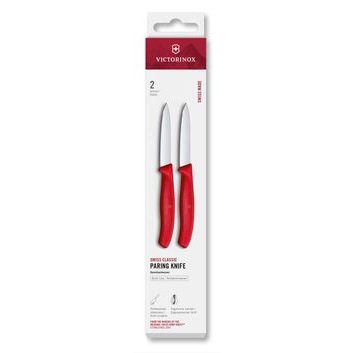 VICTORINOX Swiss Classic, paring knife, 2pcs, 8cm, straight, pointed,red,box