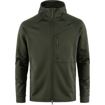 FJÄLLRÄVEN Abisko Grid Fleece Hoodie M Deep Forest