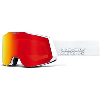 100% SNOWCRAFT HiPER Goggle - White/Red - Mirror Red Lens