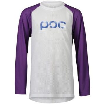 POC Y's Essential MTB LS Jersey Hydrogen White/Sapphire Purple