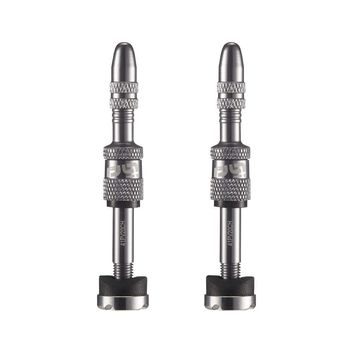 E*THIRTEEN Presta Quickfill | Tubeless Valves | Gen2 | 16-24mm Depth | 2 Pieces | Silver