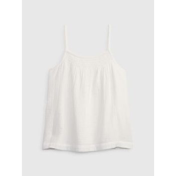 GAP 861627-00 Dětský bavlněný top na ramínka Bílá