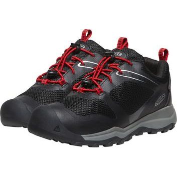 KEEN WANDURO LOW WP YOUTH, black/ribbon red