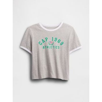 GAP Crop tričko Šedá