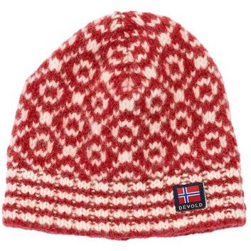 DEVOLD Svalbard Wool Beanie Hindberry/Offwhite