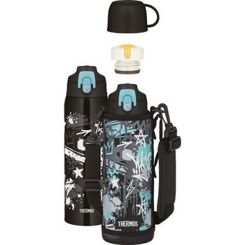 THERMOS Dětská termoska s dvěma uzávěry 1l - černá