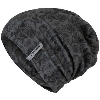 SENSOR MERINO IMPRESS black/skulls