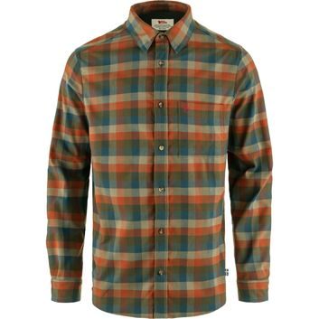 FJÄLLRÄVEN Lappland Stretch Flannel Shirt M Laurel Green-Autumn Leaf