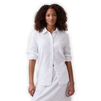 GAP 887679-01 Oversize košile z lněné směsi Easy Shirt Bílá