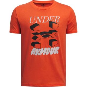 UNDER ARMOUR UA B SPLIT BIG LOGO SS oranžová