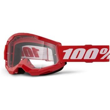 100% STRATA 2 Goggle Red - Clear Lens