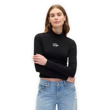 GAP 846973-02 Crop tričko s logem Černá