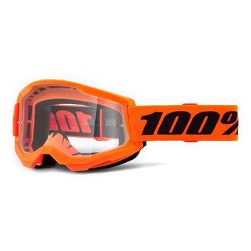 100% STRATA 2 Goggle Neon Orange - Clear Lens