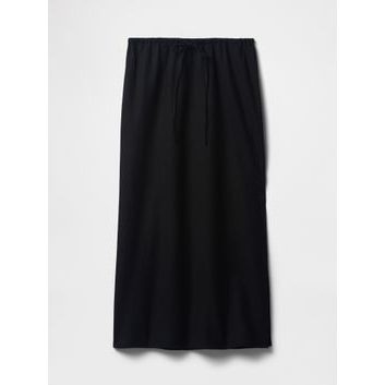 GAP Lněná midi sukně Černá