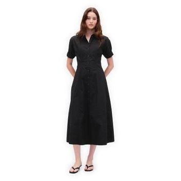 GAP 797875-02 Košilové popelínové midi šaty Černá