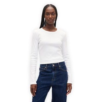 GAP 801017-02 Žebrované crop tričko Bílá