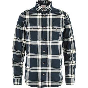 FJÄLLRÄVEN Övik Lite Flannel Shirt M Dark Navy-Chalk White