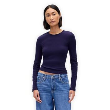 GAP 843479-06 Žebrované tričko Tmavě modrá