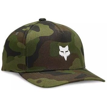 FOX Yth Fox Head Camo 110 Sb Hat, Green Camo