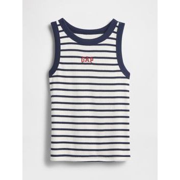 GAP Dětské žebrované tílko s logem Tmavě modrá