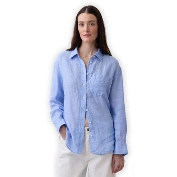 GAP 882924-03 Lněná oversize košile Modrá