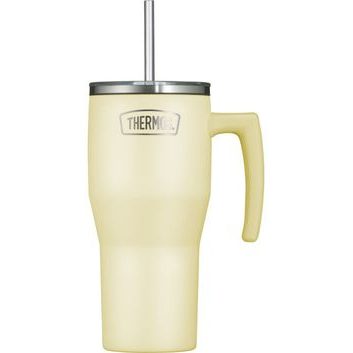 THERMOS Refreshing s madlem a brčkem 850ml - matná vanilková