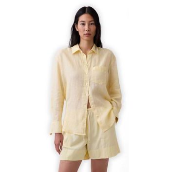 GAP 882924-02 Lněná oversize košile Žlutá