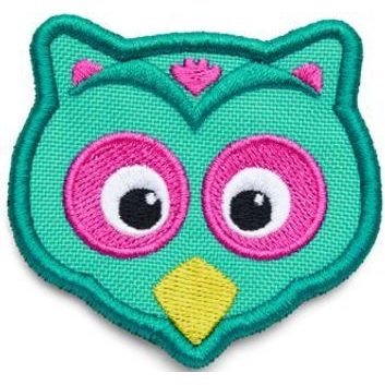 AFFENZAHN Velcro badge Owl - turquoise
