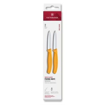VICTORINOX Swiss Classic, paring knife, 2pcs, 8cm, straight, pointed tip, yellow, box