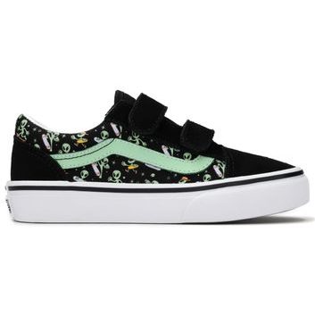 VANS Old Skool V Glow Cosmic Cruisers Kids BLACK/GREEN